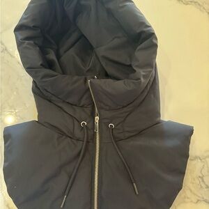COS Black Puffer Hoodie Hood One Size